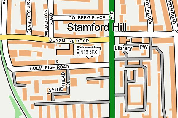 N16 5PX map - OS OpenMap – Local (Ordnance Survey)