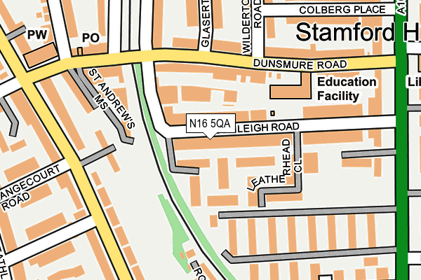 N16 5QA map - OS OpenMap – Local (Ordnance Survey)