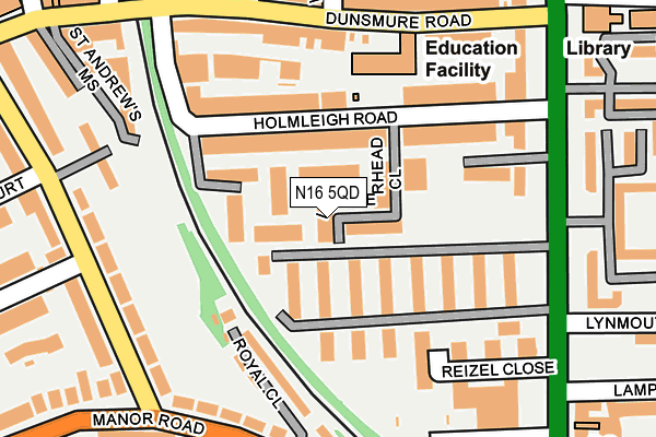 N16 5QD map - OS OpenMap – Local (Ordnance Survey)