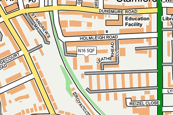 N16 5QF map - OS OpenMap – Local (Ordnance Survey)