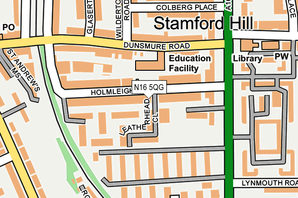 N16 5QG map - OS OpenMap – Local (Ordnance Survey)