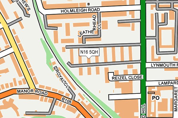 N16 5QH map - OS OpenMap – Local (Ordnance Survey)