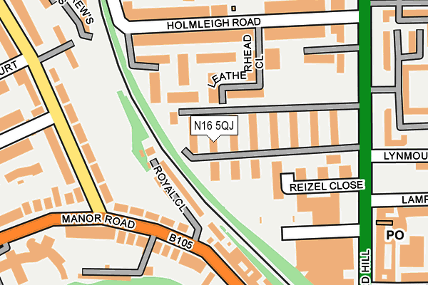 N16 5QJ map - OS OpenMap – Local (Ordnance Survey)