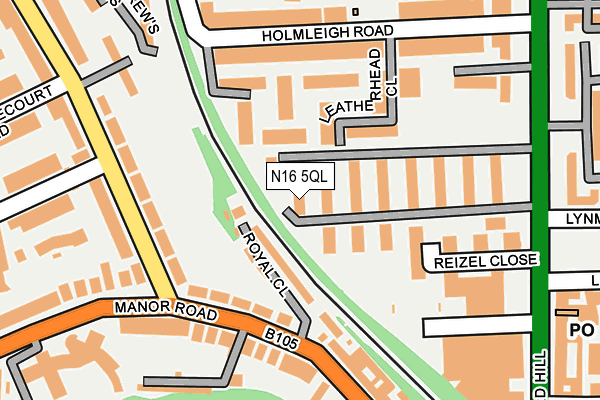 N16 5QL map - OS OpenMap – Local (Ordnance Survey)