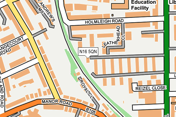 N16 5QN map - OS OpenMap – Local (Ordnance Survey)