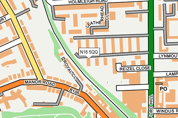 N16 5QQ map - OS OpenMap – Local (Ordnance Survey)