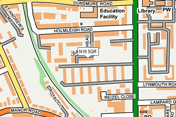 N16 5QR map - OS OpenMap – Local (Ordnance Survey)