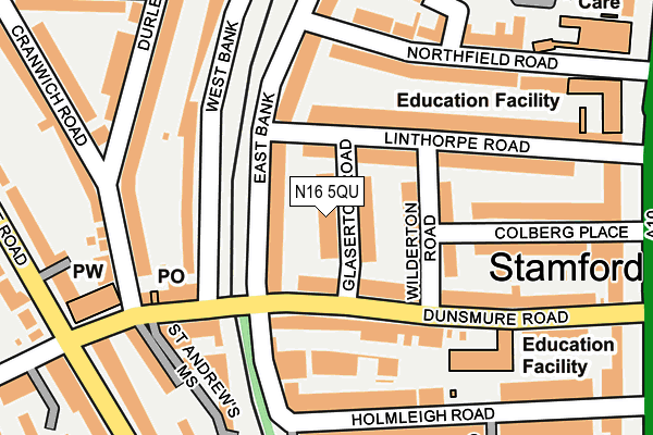 N16 5QU map - OS OpenMap – Local (Ordnance Survey)