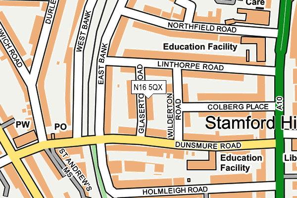 N16 5QX map - OS OpenMap – Local (Ordnance Survey)