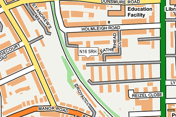 N16 5RH map - OS OpenMap – Local (Ordnance Survey)