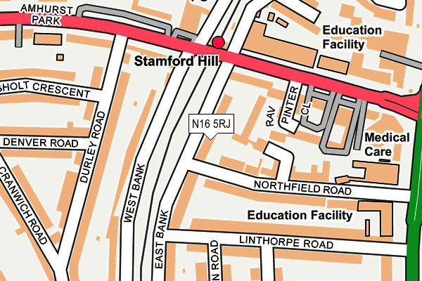 N16 5RJ map - OS OpenMap – Local (Ordnance Survey)