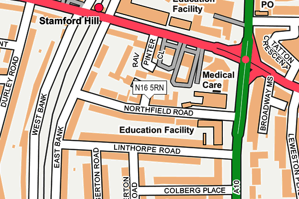 N16 5RN map - OS OpenMap – Local (Ordnance Survey)