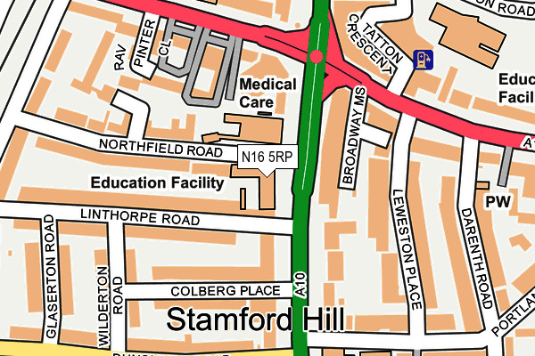 N16 5RP map - OS OpenMap – Local (Ordnance Survey)