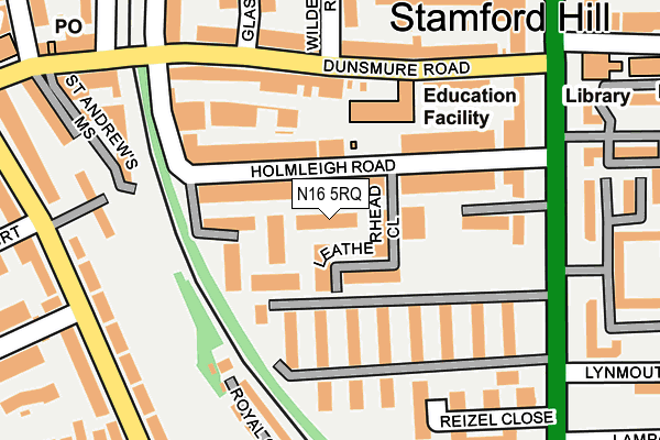 N16 5RQ map - OS OpenMap – Local (Ordnance Survey)