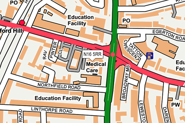 N16 5RR map - OS OpenMap – Local (Ordnance Survey)