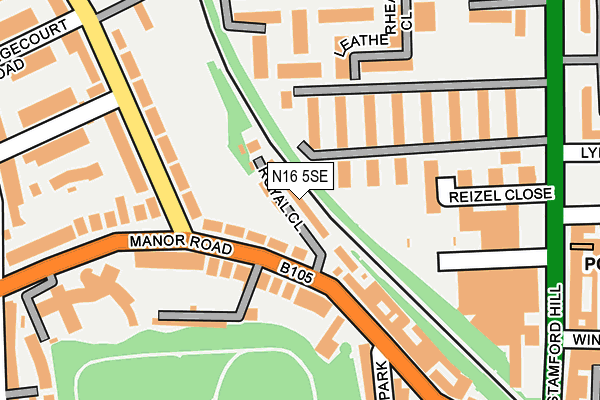 N16 5SE map - OS OpenMap – Local (Ordnance Survey)