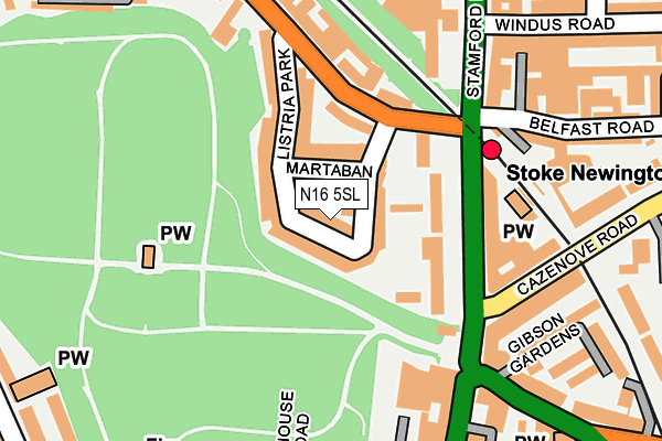 N16 5SL map - OS OpenMap – Local (Ordnance Survey)