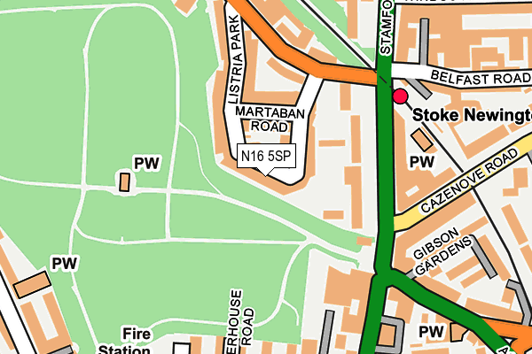 N16 5SP map - OS OpenMap – Local (Ordnance Survey)