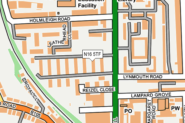 N16 5TF map - OS OpenMap – Local (Ordnance Survey)