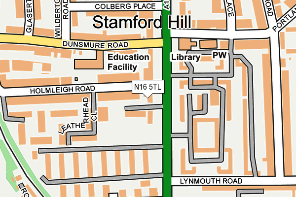 N16 5TL map - OS OpenMap – Local (Ordnance Survey)