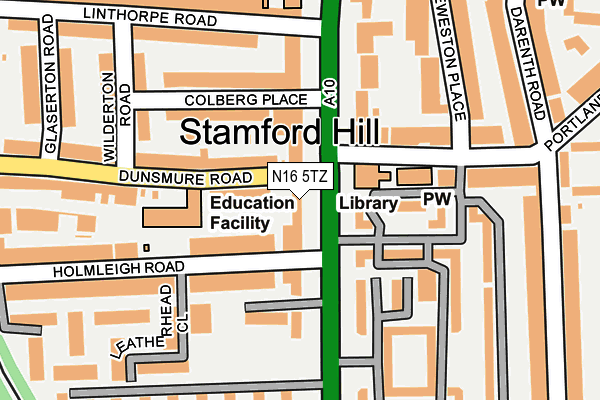 N16 5TZ map - OS OpenMap – Local (Ordnance Survey)