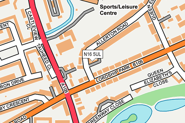 N16 5UL map - OS OpenMap – Local (Ordnance Survey)