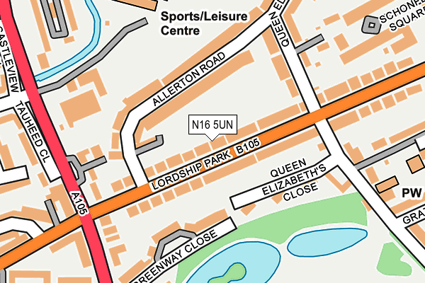 N16 5UN map - OS OpenMap – Local (Ordnance Survey)