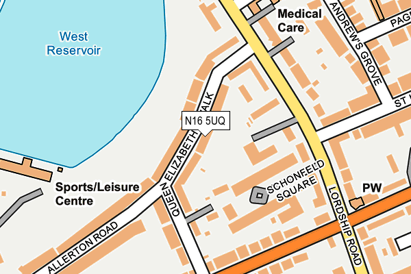 N16 5UQ map - OS OpenMap – Local (Ordnance Survey)