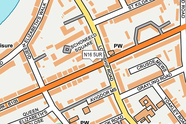N16 5UR map - OS OpenMap – Local (Ordnance Survey)