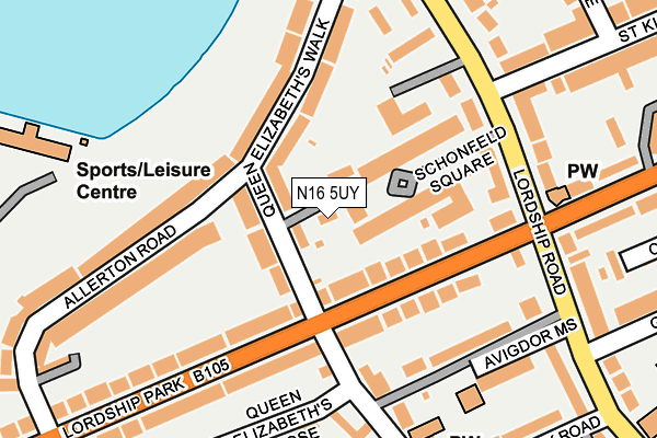 N16 5UY map - OS OpenMap – Local (Ordnance Survey)