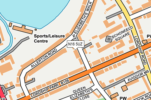 N16 5UZ map - OS OpenMap – Local (Ordnance Survey)