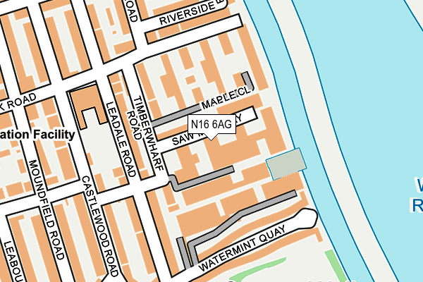 N16 6AG map - OS OpenMap – Local (Ordnance Survey)