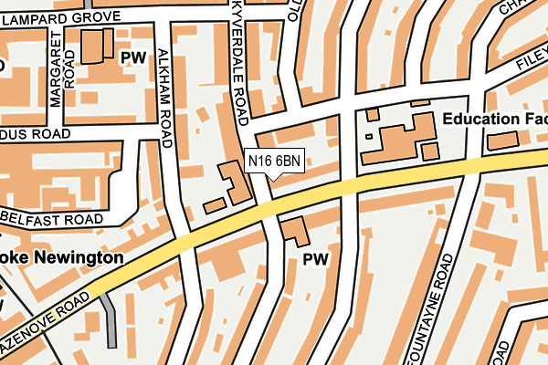 N16 6BN map - OS OpenMap – Local (Ordnance Survey)