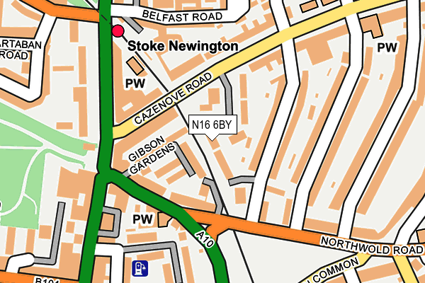 N16 6BY map - OS OpenMap – Local (Ordnance Survey)