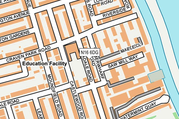 N16 6DG map - OS OpenMap – Local (Ordnance Survey)