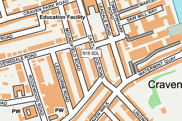 N16 6DL map - OS OpenMap – Local (Ordnance Survey)