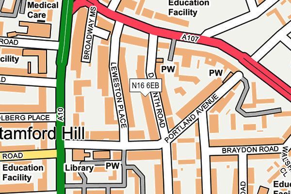 N16 6EB map - OS OpenMap – Local (Ordnance Survey)