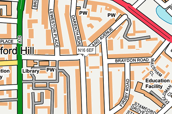 N16 6EF map - OS OpenMap – Local (Ordnance Survey)