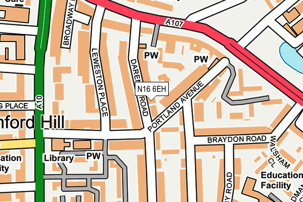 N16 6EH map - OS OpenMap – Local (Ordnance Survey)
