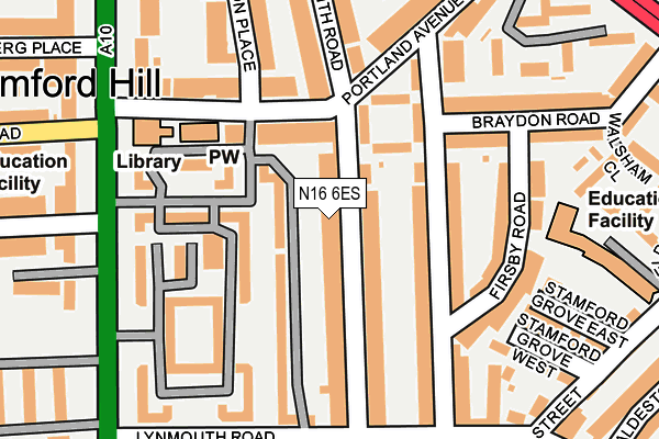 N16 6ES map - OS OpenMap – Local (Ordnance Survey)
