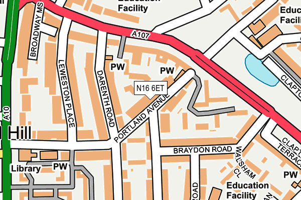 N16 6ET map - OS OpenMap – Local (Ordnance Survey)