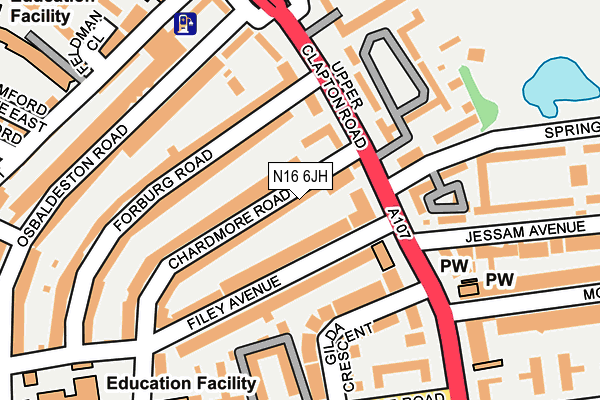 N16 6JH map - OS OpenMap – Local (Ordnance Survey)