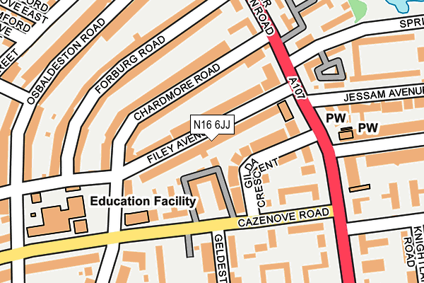N16 6JJ map - OS OpenMap – Local (Ordnance Survey)