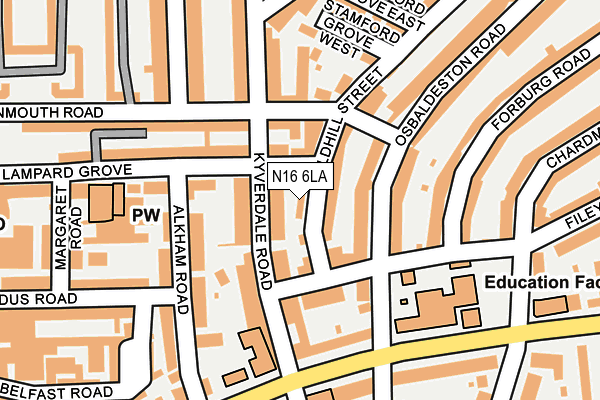 N16 6LA map - OS OpenMap – Local (Ordnance Survey)