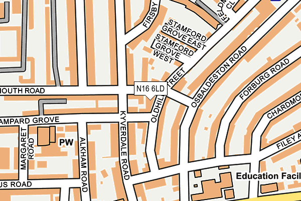 N16 6LD map - OS OpenMap – Local (Ordnance Survey)