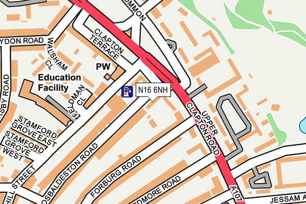 N16 6NH map - OS OpenMap – Local (Ordnance Survey)