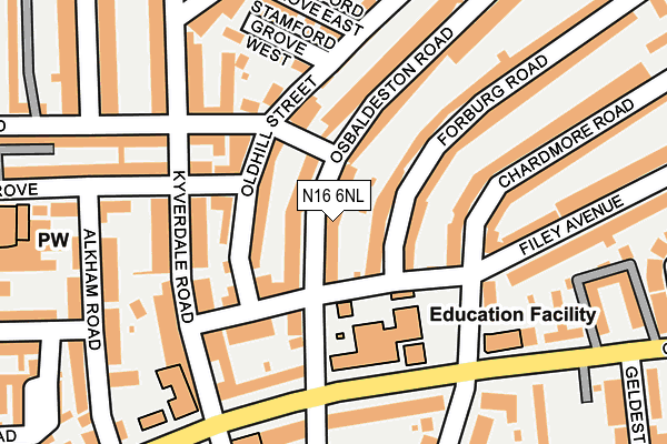 N16 6NL map - OS OpenMap – Local (Ordnance Survey)