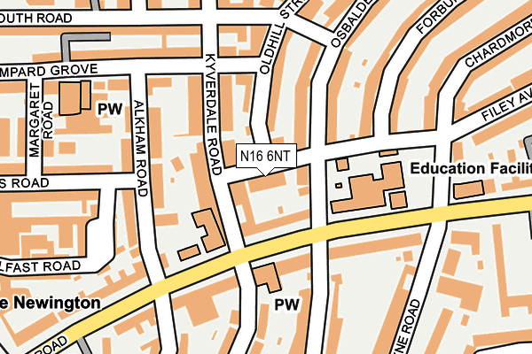 N16 6NT map - OS OpenMap – Local (Ordnance Survey)