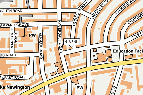N16 6NU map - OS OpenMap – Local (Ordnance Survey)