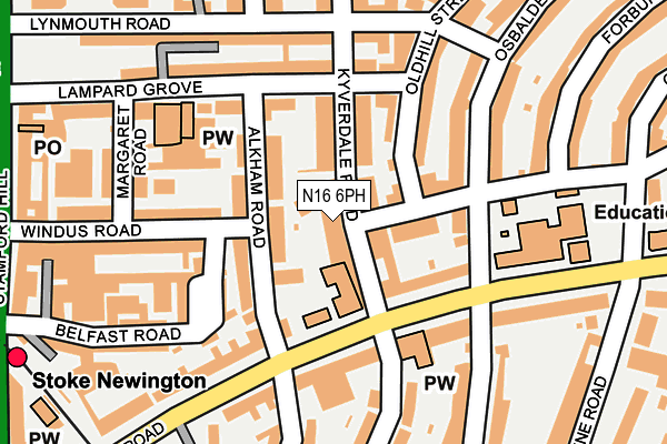 N16 6PH map - OS OpenMap – Local (Ordnance Survey)